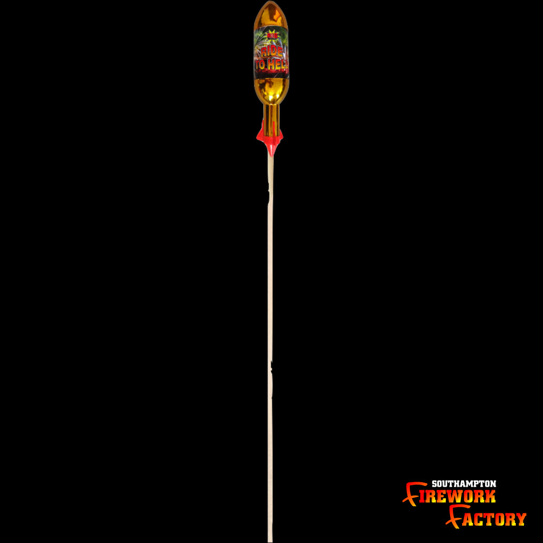 Ride To Hell (single rocket) (4 colours). Blue/ silver/ red / gold