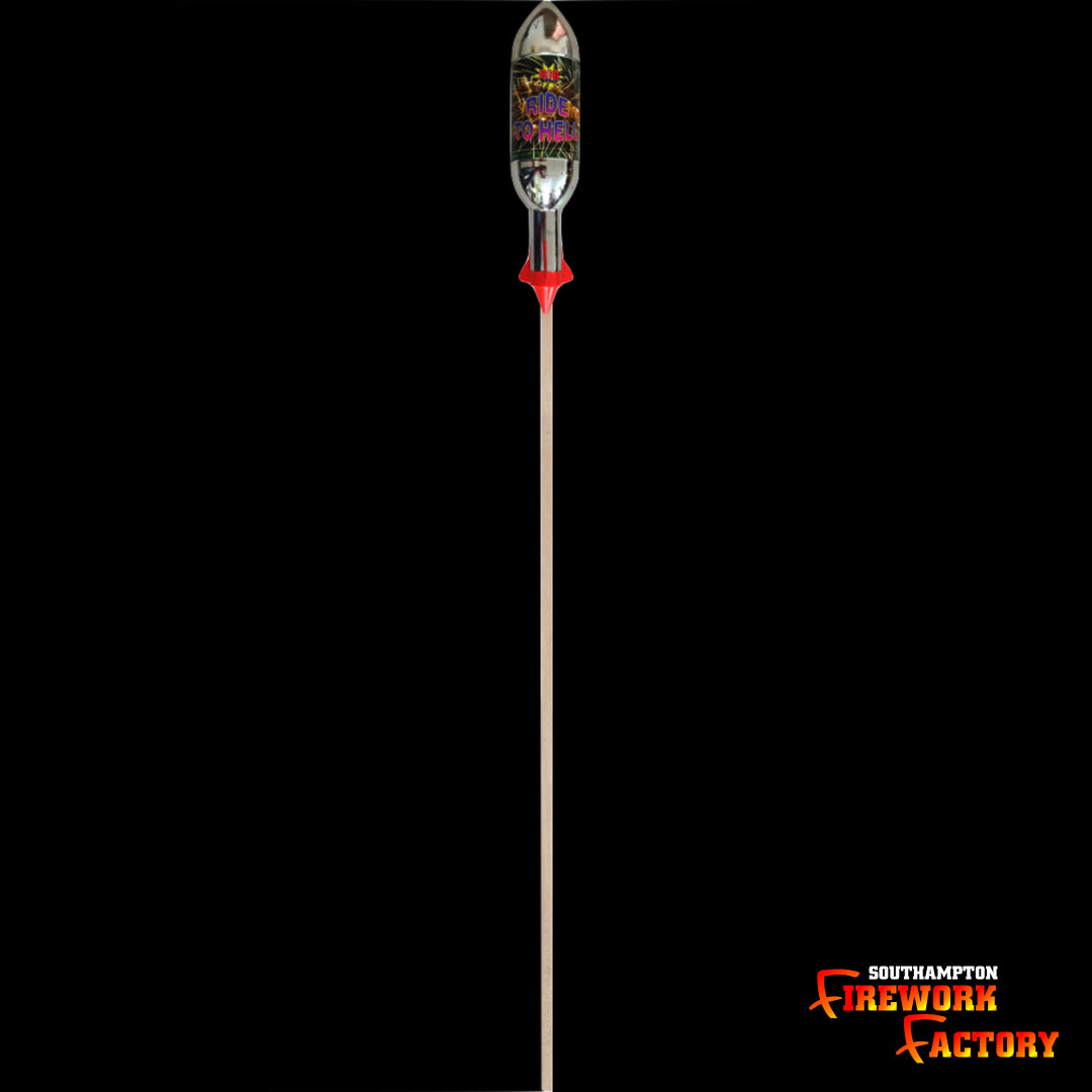 Ride To Hell (single rocket) (4 colours). Blue/ silver/ red / gold