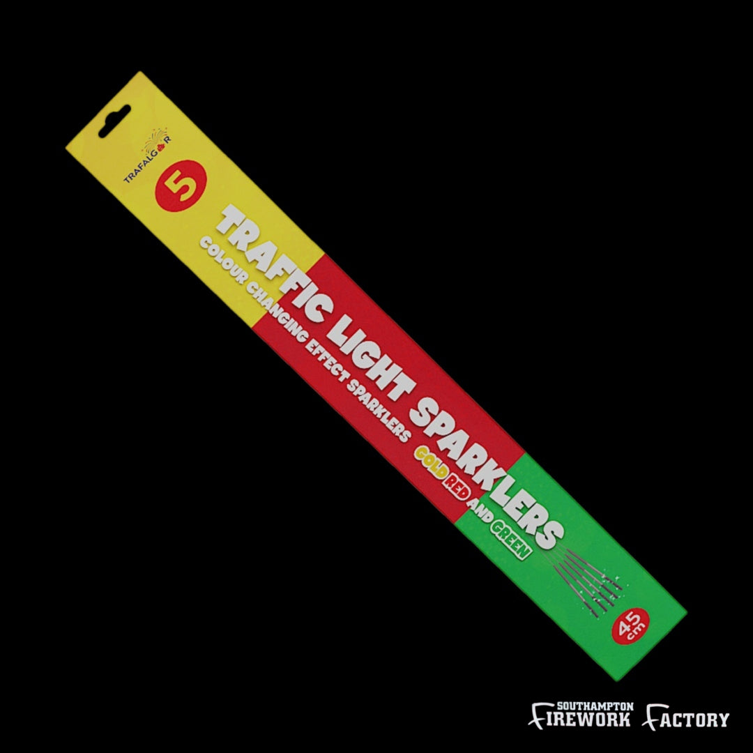 Traffic Light Sparklers (5pc). £2.99 or 2 packs for £5.00