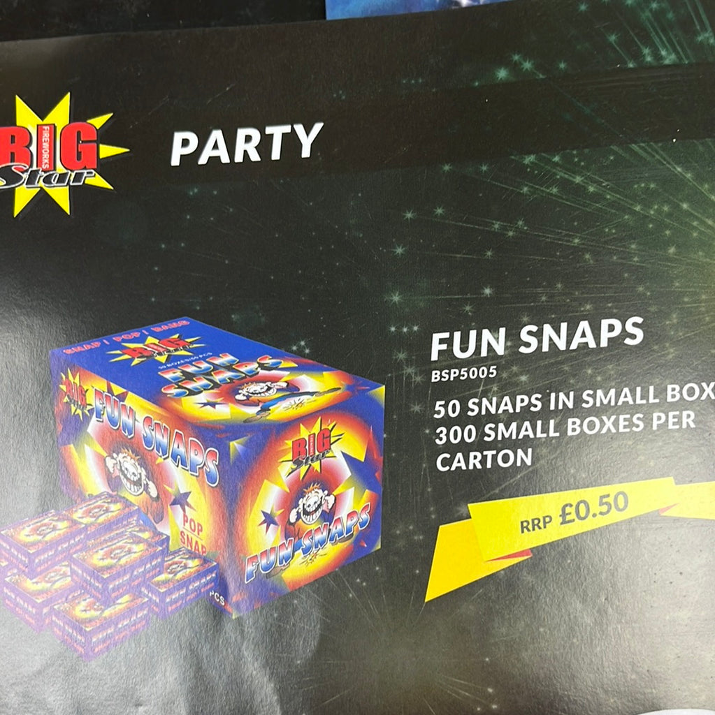 50 snaps in a pack Southampton Firework Factory