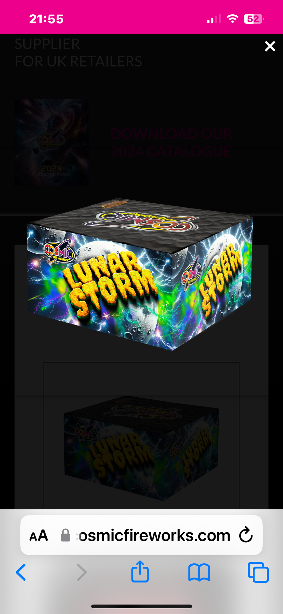 Lunar storm cake Southampton Firework Factory