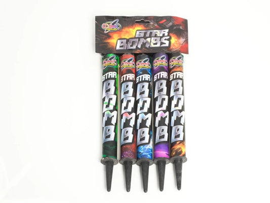 Star Bombs. 5 Pack Roman candles.