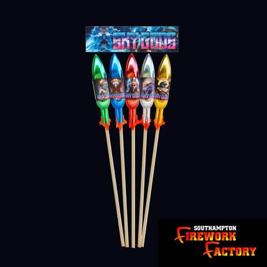 Sky Gods Rockets (5pc) pack . Are biggest  rockets £80.00 pack
