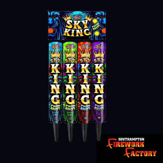 Sky King double  burst. Roman Candles (4pc) £10.00